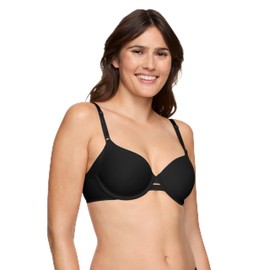 Warner's Women's Simply Perfect Underarm-Smoothing Comfort Underwire Lightly Lined T-Shirt Bra TA4356, Black
