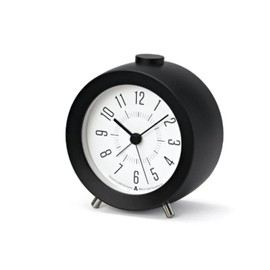 Lemnos AWA13-04 Alarm Clock JIJI Alarm, Black, BKw3.9 x H4.2 x D2.3 inches (100 x 107 x 58 mm)