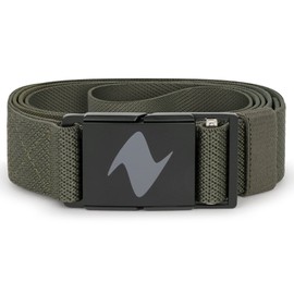 Zilpu Tactical Golf Belt for Men, Stretch Nylon Belts for Jeans with Magnetic Buckle - Olive Green - Medium