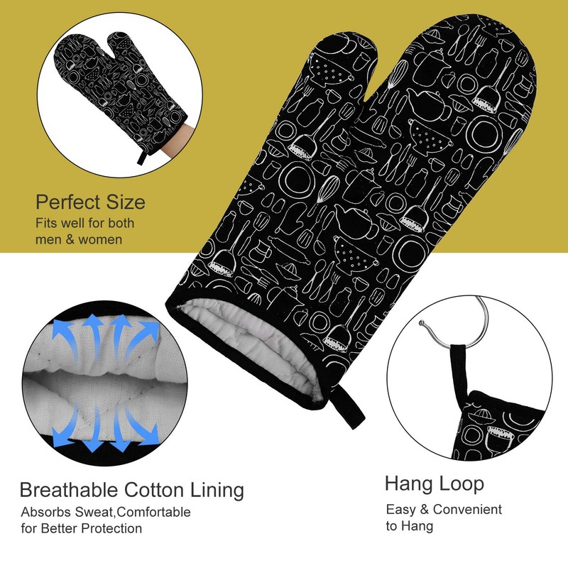 Oven Gloves and Pot Holder Set Baking Gloves Heat Resistant