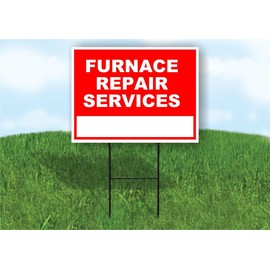 Furnace Repair Services Write On Me Red 18x24 in Double Sided Yard Road Sign w/Stand