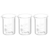 PATIKIL 3Pcs 25ml Low Form Glass Beaker, 3.3 Borosilicate Glass