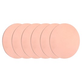 sourcing map 6Pcs Copper Round Plate, 0.04"(1mm) Thick 1.4"(35mm) Dia Pure Copper Metal Sheet T2 Copper Round Disc Brass Circle Gaskets for Metal Stamping DIY Crafts