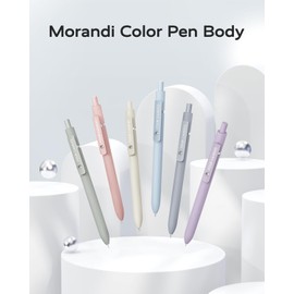 Four Candies Gel Pens, 6 Pcs 0.5mm Quick Dry Black Ink Pens Fine Point Smooth Writing, High-End Series Unique Pens, School Office Home Supplies Pretty Girl Cute Pens, Gifts for Women(Morandi)