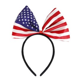 ROMODIYA 4th of July Bow Headbands American Flag Head Band Boppers Independence Day Party Hair Supplies USA Flag Design Bowknot Hairband Hair Decorations for Women Festive Parade Accessories 1Pcs