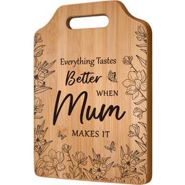 Gleevara Gifts for Mum, Mum Christmas Gifts, Mum Gifts from Daughter and Son on her Birthday Valentines Mothers Day Bamboo Cutting Board Kitchen