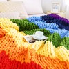 Buryeah Rainbow Chunky Knit Throw Blanket 50"x60" Soft Knitted Throw