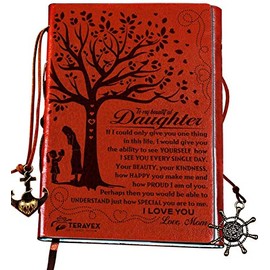 Mom To Daughter Gifts - Writing Journal, Personal Diary, Lined Journal, Travel, 6x8.75 Notebook, Writers Notebook, Faux Leather, Refillable for Teen Girls Women- Best Anniversary Birthday Gift