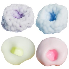 4 PCS Crunchy Stress Ball, Vacuum Stress Ball, Sugar Ball Fidget, Stress Balls for Adults, Handmade Sugar Ball Fidget Toys for Stress Relief, Portable for Office, School, Travel