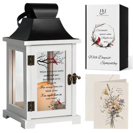 HugMemories Memorial Lantern, Bereavement Sympathy Gifts for Loss of Loved One Mother Father, Bereavement Gifts Thoughtful Funeral Gifts in Memory of Loved One with LED Candle
