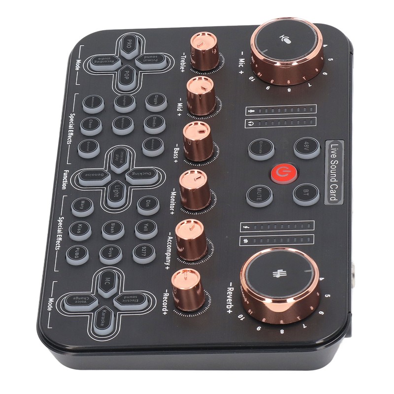 Live Sound Card Voice Changer Soundboard Bluetooth Audio Mixer for