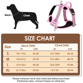 SlowTon No Pull Dog Harness, No Choke Pet Harness with 2 Leash Clips and Easy Control Vertical Handle, Adjustable Soft Padded Dog Vest for Small, Medium and Large Dogs