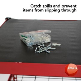 RESILIA Industrial Shelf Liner Set for Wire Shelving – 5 Pack, 24” x 48” Heavy Duty Waterproof Liners, Custom Fit Black Plastic Vinyl Covers for Kitchen, Bathroom, Pantry, & Garage Rack, Made in USA