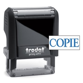 "Trodat Printy 4911 Self-Inking Stock Stamp-"COPIE" Blue pad, Climate Neutral, Up to 65% Recycled Plastic