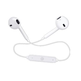 AIMALL Black White Sweatproof Wireless Bluetooth Earphones Headphones Sport Gym, Lightweight, Noise-Isolation, 9m Range