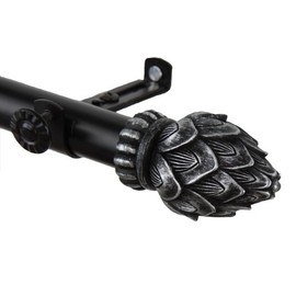 Rod Desyne Bud Curtain Rod, 48 by 84-Inch, Black