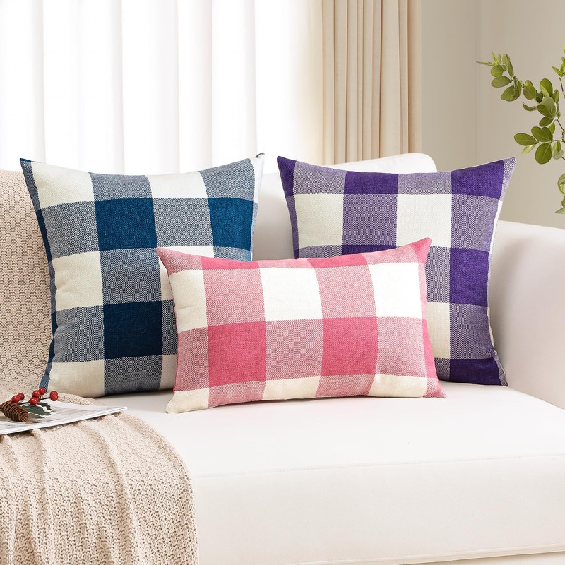 OTOSTAR Set of 2 Classic Buffalo Check Plaid Throw Pillow