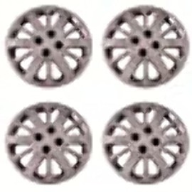 Set of 4 Silver 15 Inch Chevy Cobalt 12 Spoke Replacement Hubcaps w/ Bolt On Retention System - Aftermarket: IWC453/15S