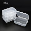 PATIKIL Clear Storage Container with Hinged Lid 65x45x20mm, 12 Pack