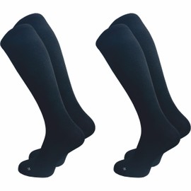GAWILO Women's Compression Stockings (2 Pairs) | 14-16 mmHg | Support Stockings with Cotton | Long Knee Socks, black