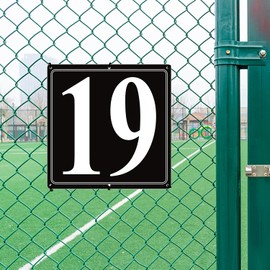 i-CowFun Premium Aluminum Number Signs 19, Metal 12" X 12" Black Numbered Signs Outdoor for Parking Lots, Floor, Dock, Court, Aisle, Field, High Visibility, No Fade, Weather-resistant
