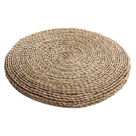 Sewroro Sofa Tatami Floor Pillow Round Straw Woven Padded Sitting Cushion Japanese Style Seat Pillow Floor Straw Mat Meditating Furniture Floor Mat for Home Temple 40cm Outdoor Chairs