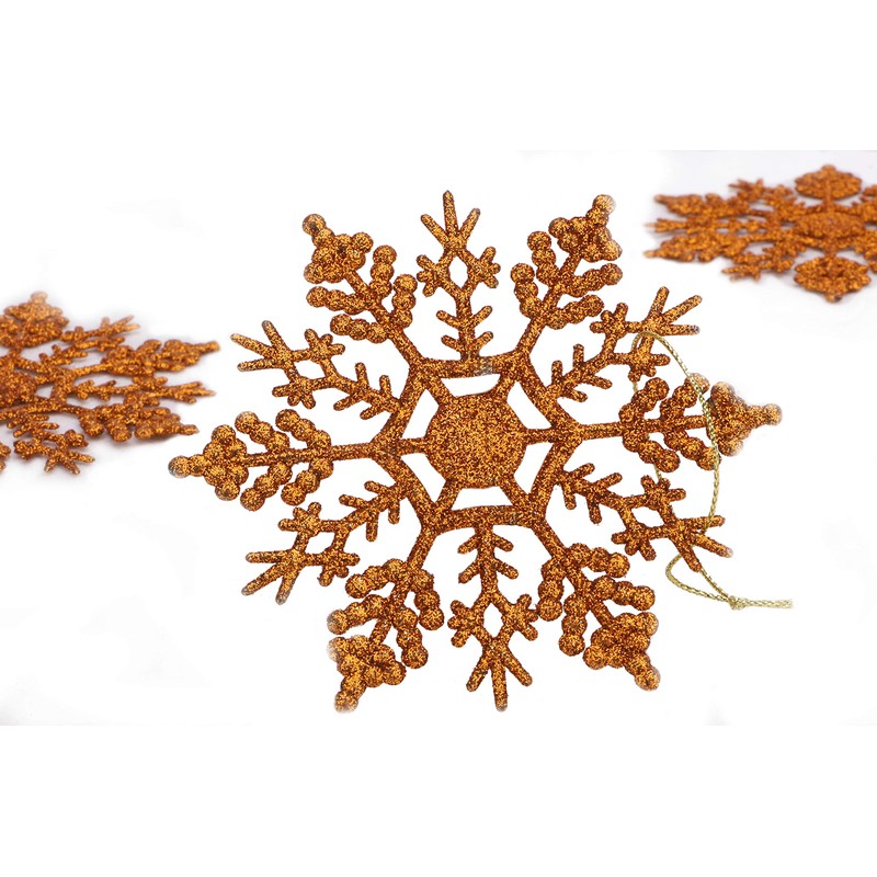 Christmas Concepts® Pack of 12-10cm Glitter Snowflake Hanging Decorations -