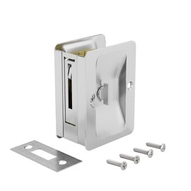 Richelieu Hardware 1701BCPSBC Onward Pocket Door Pull, Privacy Lock, 3 1/4-in (82 mm) Rectangular, Brushed Chrome