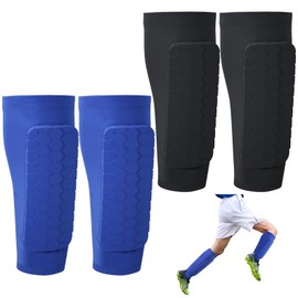 2 Pairs of Shin Pads Football for Men, Breathable Shin Pads, Football Men Women Adults Sports Shin Pads with Honeycomb Pads for Football, Basketball, Cycling, Climbing