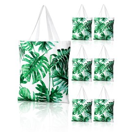 Paterr 6 Pcs Tropical Bridesmaids Tote Bags Bridesmaids Proposal Gift Palm Leaf Canvas Bags Tote Bag for Beach Tropical Bridal Shower Bachelorette Wedding Travel Gifts