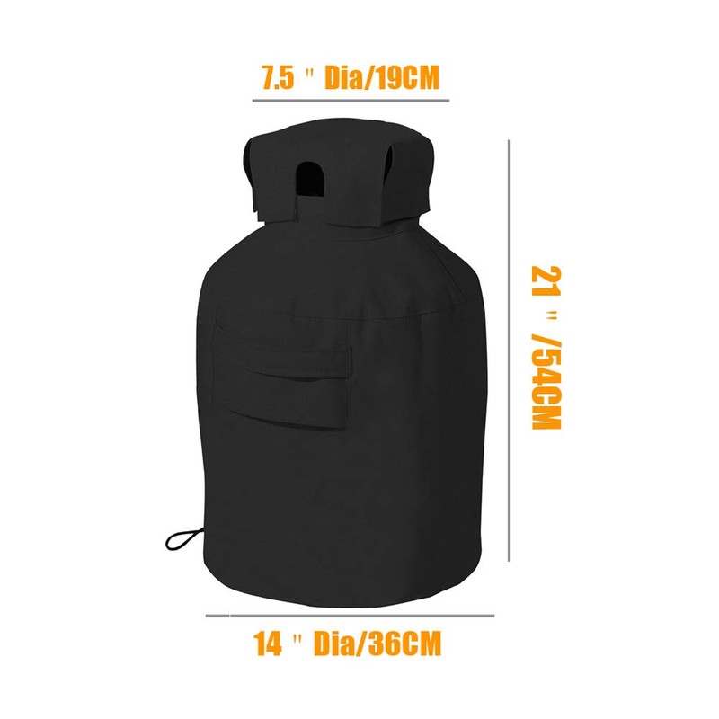 Linkool Upgrade 20 lbs Propane Tank Cover,Black,Hides Often Ugly/Rusty/Dirty Tank