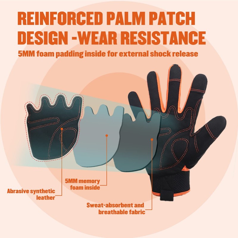 HANDLANDY Touchscreen Work Gloves for Men and Women, Utility Working