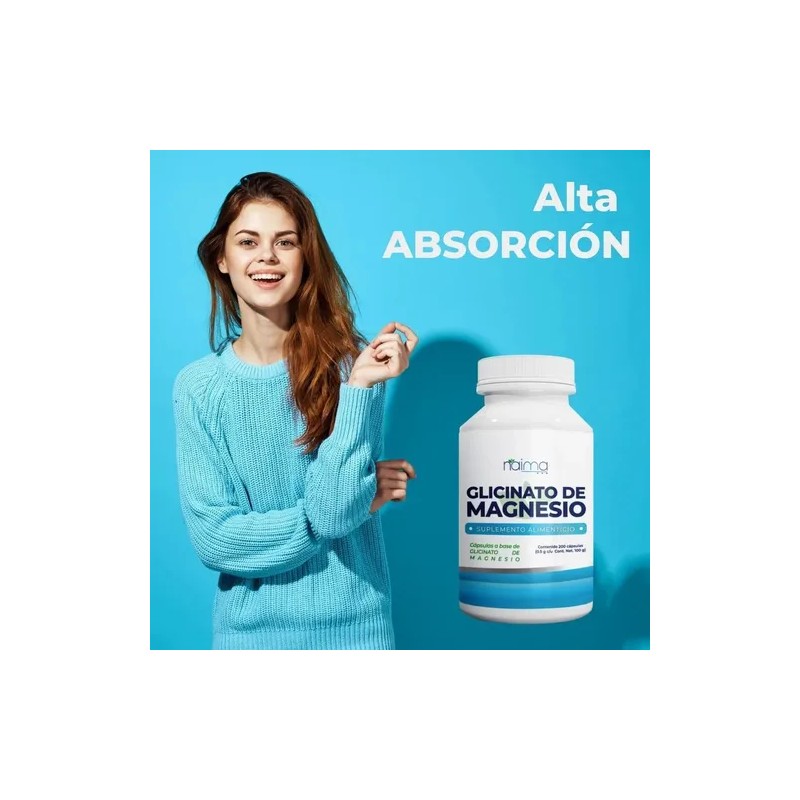 Glicinato Magnesio 500mg 200 Cápsulas Por Frasco Sabor