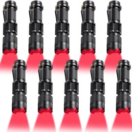 Honoson 6 Pieces Red Flashlight LED Single Mode Light One Mode LED Torch Scalable Red Light Flashlight for Astronomy Aviation Night Observation