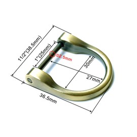 Bobeey 4pcs 1 inch D-Rings Horseshoe Shape D Ring,U Shape D Rings,Screw in Shackle Horseshoe Shape D Ring DIY Leather Craft Purse Keychain Accessories BBC6 (1'', Brushed Brass) …