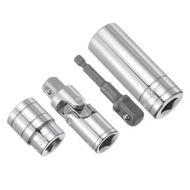 CoCud Socket Accessory Set, 22mm Shallow and Deep Sockets 1/2" Drive 1/2" Universal Joints 1/2" Adapter, Socket Accessories - (Applications: for Home Maintenance), 4-Pieces