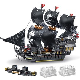 Pirate Ship Building Block Set, MOC Large Captain Sailboat Model Toy, Building Black Pearl (2517 Pieces) Suitable for Adult Collection and Display