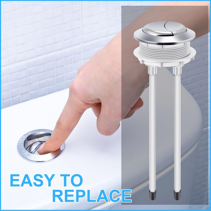 Enhon 4 Pack 48mm Toilet Tank Buttons, Flush Valve Dual