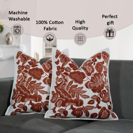 My Whimsical Corner Ombre Mustard Boho Decorative Throw Pillow Cover 18x18 Modern Bohemian Accent Pillow Case Square Embroidered Textured Farmhouse Pillows for Couch Bed (Pack of 2)-Mustard Ombre