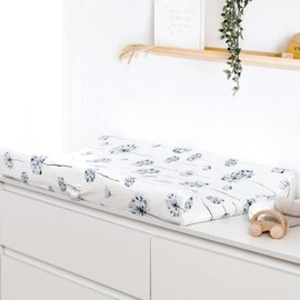 GRSSDER Juego de 2 fundas elásticas para cambiador de punto de jersey, ultrasuaves, para cambiador, para almohadillas para orejas de 32 pulgadas, 34 x 16 pulgadas, seguras y cómodas, bonito diente de león de cisne y acuarela para bebé