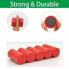 ZDZBLX Pack of 30 magnets, fridge magnets, magnets for magnetic board, magnets, fridge, strong whiteboard magnets, round small decorative magnets, for fridge, magnetic wall, pin board (red)