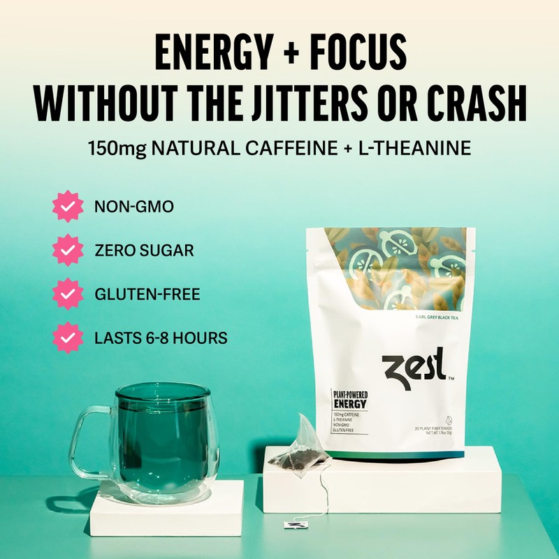 Zest High Caffeine Black Tea Bags – Earl Grey Energy