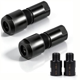 4PCS Adapter, 2PCS Angle Grinder to Die Grinder Adapter 5/8"-11 Thread to 1/4" (6mm) & 1/8" (3mm) Collet Chucks, 2 PCS Angle Grinder Attachment Converter M10/M14 Female to 5/8"-11 Male