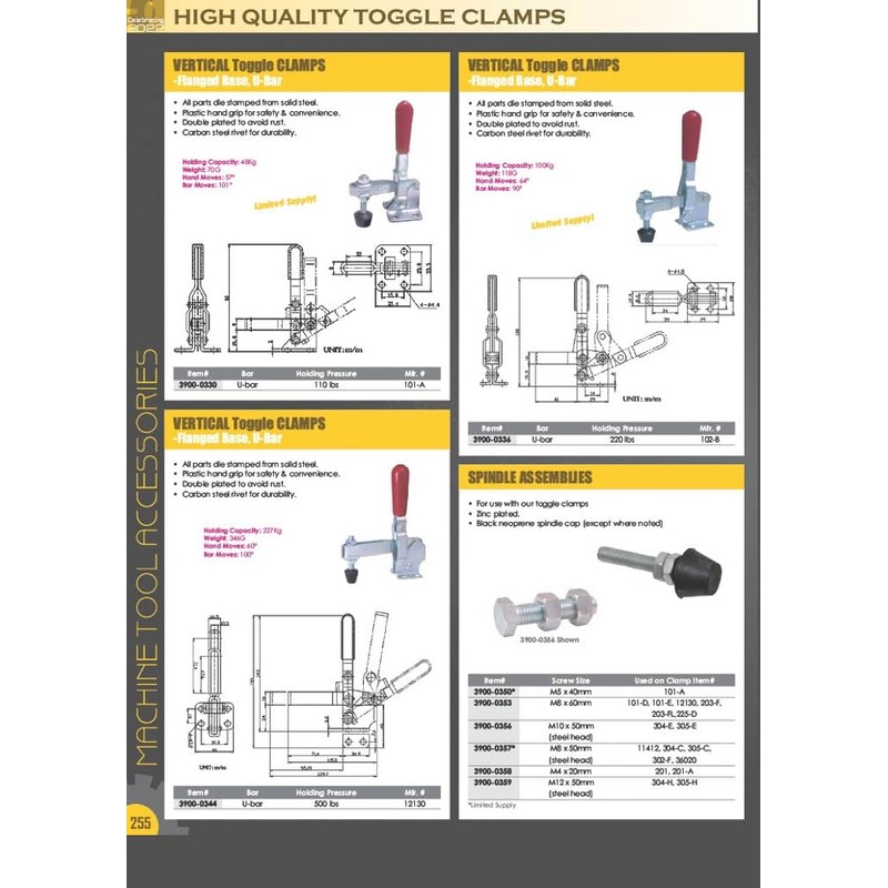 HHIP 3900-0388 Push and Pull Clamp with 45 Degree Handle