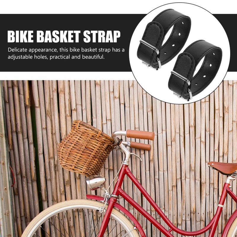 CLISPEED Adjustable Bicycle Basket Strap for Boys and Girls Leather