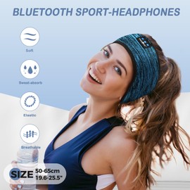 MUSICOZY Sleep Headphones Headband Bluetooth Soft Headphones for Sleeping & Sport with Thin Speakers,Wireless Music Earphones Tech Gifts for Men Women Teens Yoga Workout Fitness Relax Travel