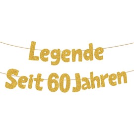 HUKUMA Legend for 60 Years, 60th Birthday Man Woman, Funny Banner 60th Birthday, Birthday Decoration 60 Years Man