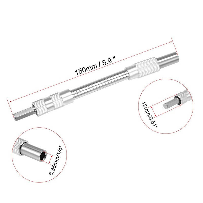 sourcing map Flexible Extension Screwdriver Bit Holder Magnetic Extention Hex