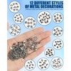 lulir 3D Nail Charms, 120PCS Silver Gothic Cross Nail Art