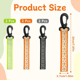 REEKNOKOL 6Pcs Safety Reflector Pendant, High Visibility Reflector with Chains Reflective Keyrings Waterproof Running Reflectors Bag Reflective Strap for Backpack Cycling Walking Running